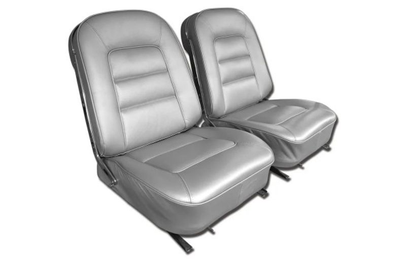 1965 CORVETTE REPRODUCTION VINYL SEAT COVER SET SILVER