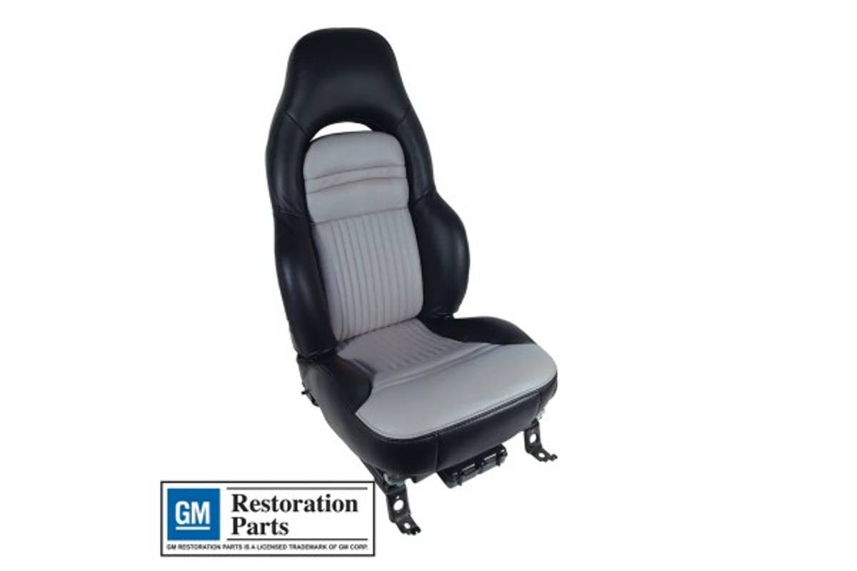 1997-2004 CORVETTE 100% LEATHER TWO TONE SPORT SEAT COVERS BLACK