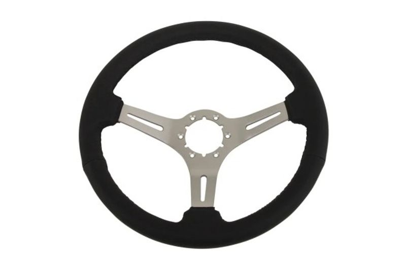 1968-1982 CORVETTE STEERING WHEEL BLACK LEATHER SATIN 3 SPOKE 