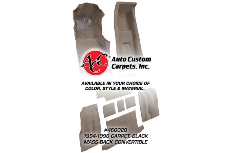 1994-1996 CORVETTE CARPET. BLACK MASS-BACK CONVERTIBLE